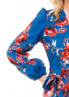 Chrysanthemum wrap dress right sleeve