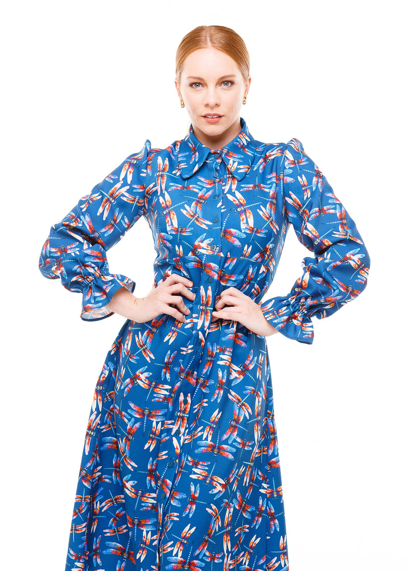 Dragonfly shirt dress front