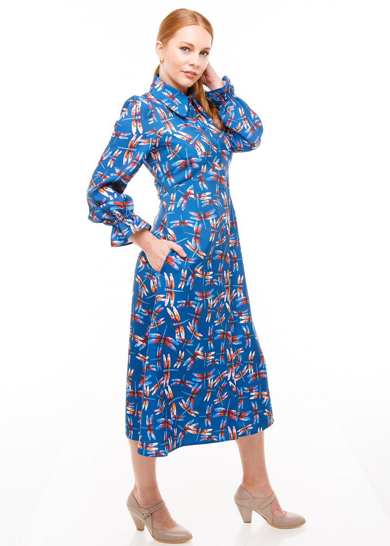 Dragonfly shirt dress full front right